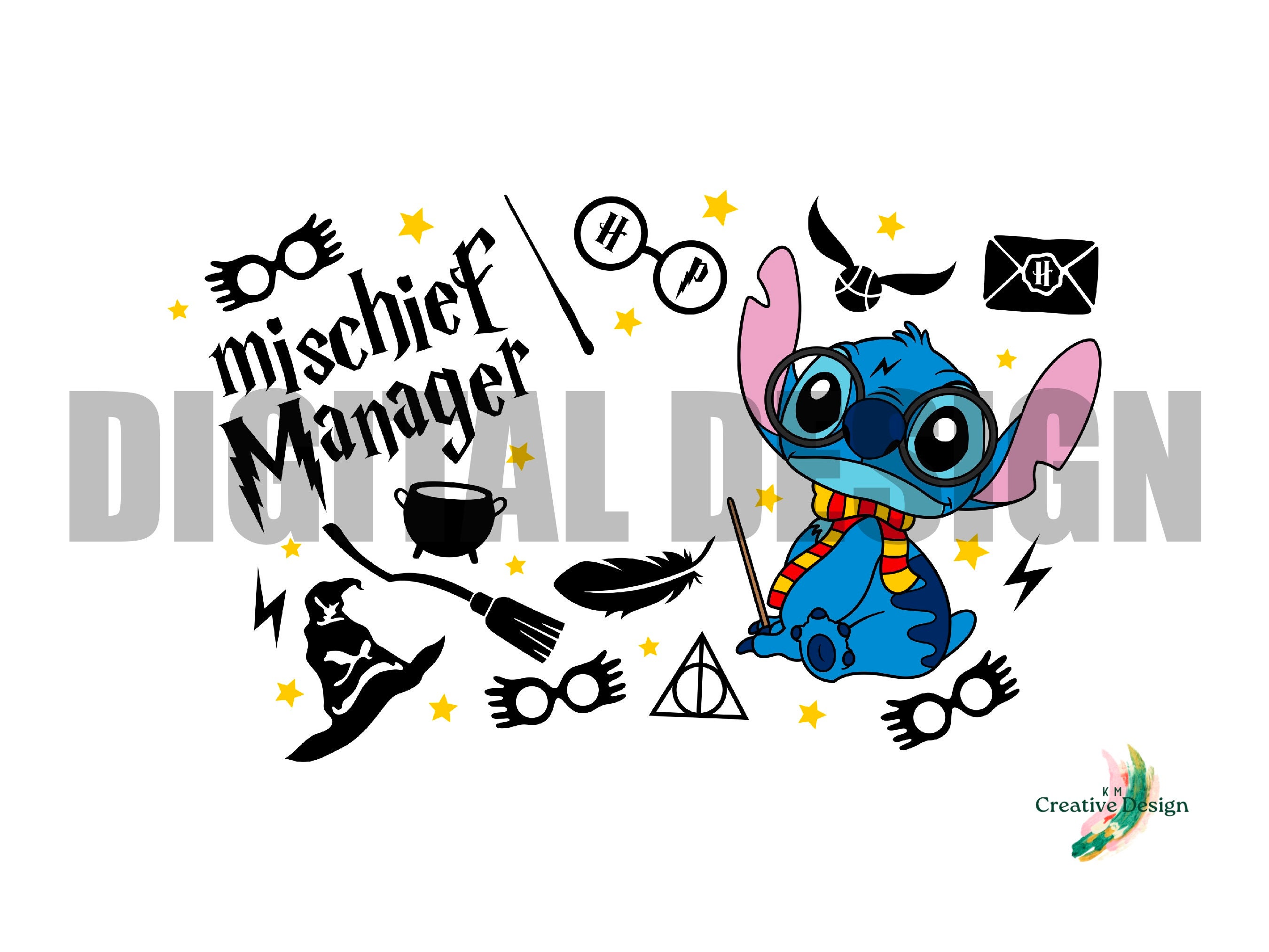 Mischief Manager Magical Wizard Stitch Full 24oz Cold Cup Wrap Etsy UK