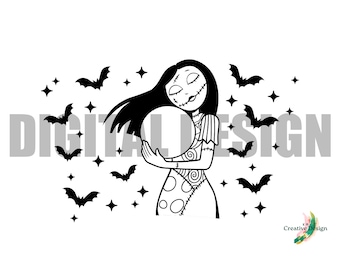 Sally Full 240z Tumbler Wrap MED HÅL Starbucks Christmas Nightmare Holiday Cricut Silhouette Skelett