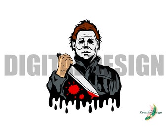 Halloween Michael Man Digital Spooky Season Horror Diseño temático