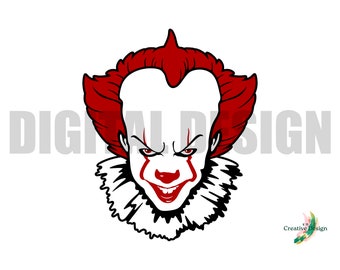 Killer Clown Halloween Layered Vinyl Digital Design, SVG PNG PDF, Spooky Clown Horror Movie Themed