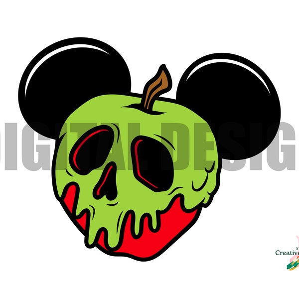 Poison Apple Mouse Ears Design Halloween Spooky Movie Themed