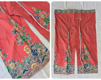 Thai Fisherman Pants in Cotton Batik Printed with Side Pocket, Casual Wrap Pants, Lounge-wear, Night Pants, Beach Pants