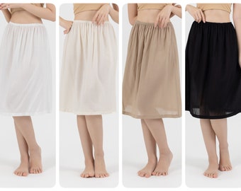 Slip Skirt, Cotton Half Slip Skirt, Petticoat, Underskirt