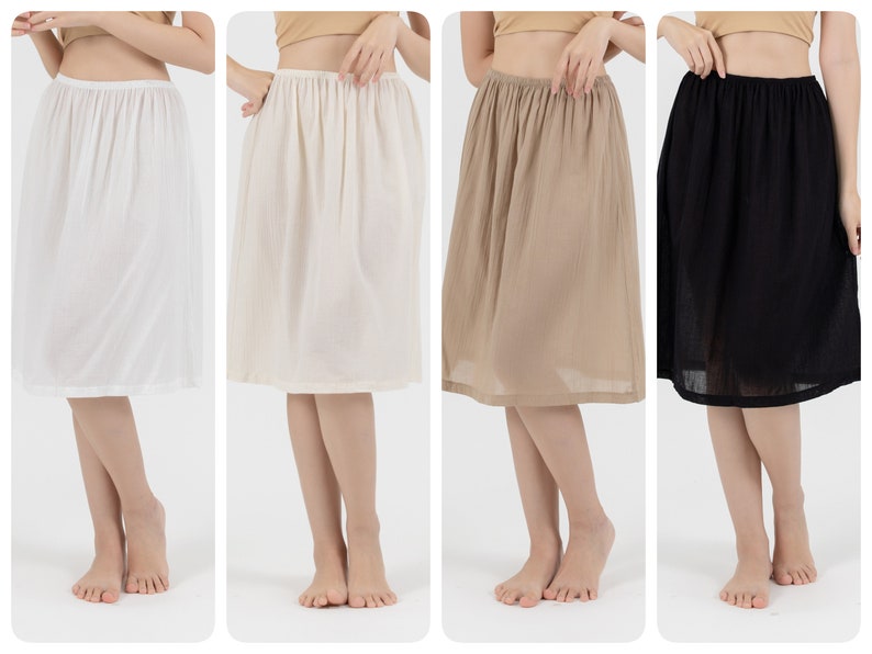 Slip Skirt, Cotton Half Slip Skirt, Petticoat, Underskirt image 1