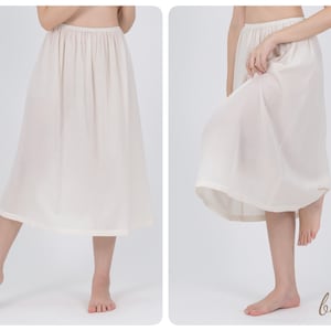 Midi length Slip Skirt, Cotton Half Slip Skirt, Petticoat, Underskirt image 3