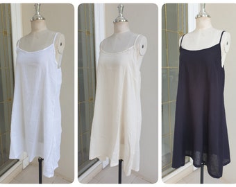 long cotton slip dress