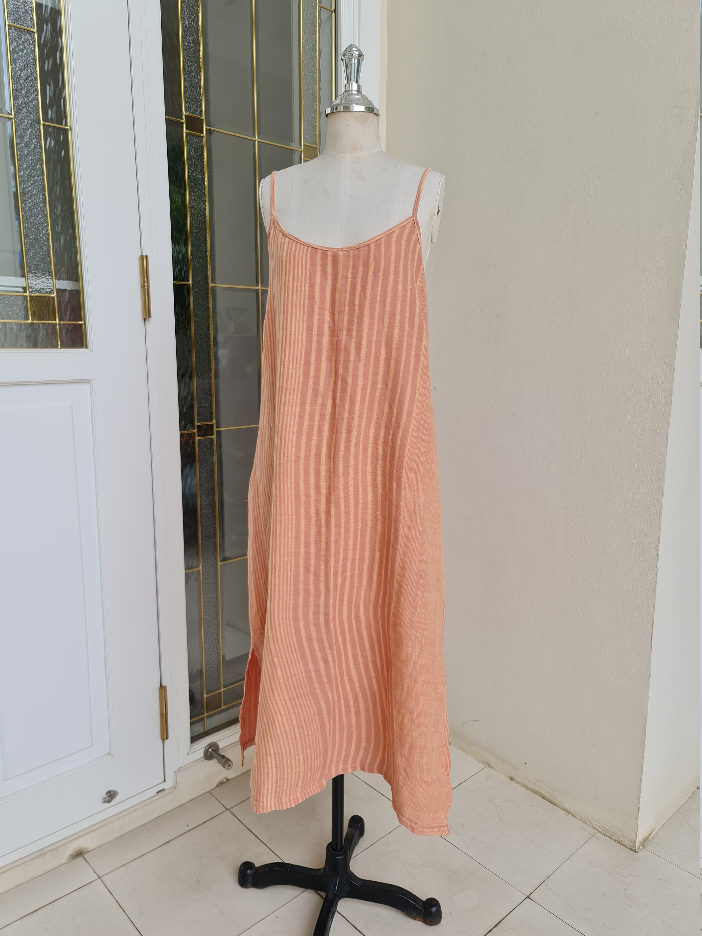 Double Cotton Gauze Slip Dress Cotton Slip Dress With Side Etsy