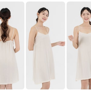 Short Cotton Slip Dress, Camisole Dress, Petticoat, Under Dress image 3