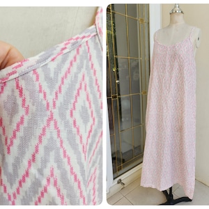 Double Cotton Gauze Slip Dress, Cotton Slip Dress with Side Split, Long Night Gown in Light Cotton