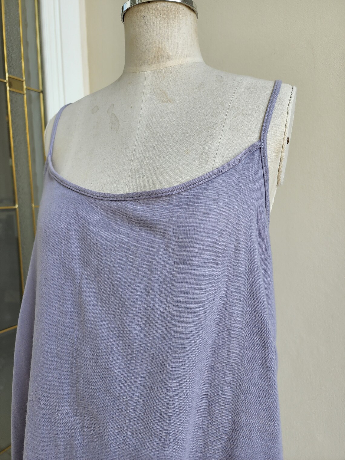 Double Cotton Gauze Slip Dress Midi Cotton Slip Dress With Etsy