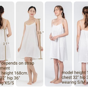 Short Cotton Slip Dress, Camisole Dress, Petticoat, Under Dress image 8