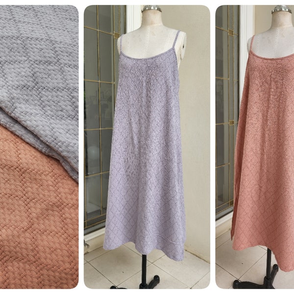 Midi Cotton Slip Dress, Midi Slip dress with Side Split, Long Night Gown in Light Cotton, Camisole Dress