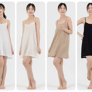 Strapless Cotton Slip Dress Spirituelle Zara Above the Knee Available in  Black, White or Crema warm Beige 