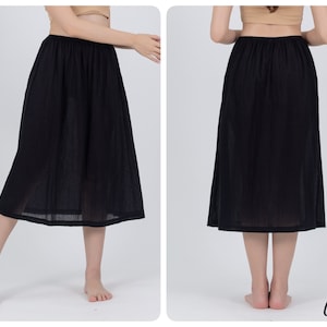Midi length Slip Skirt, Cotton Half Slip Skirt, Petticoat, Underskirt image 5