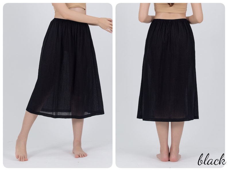 Midi length Slip Skirt, Cotton Half Slip Skirt, Petticoat, Underskirt image 5