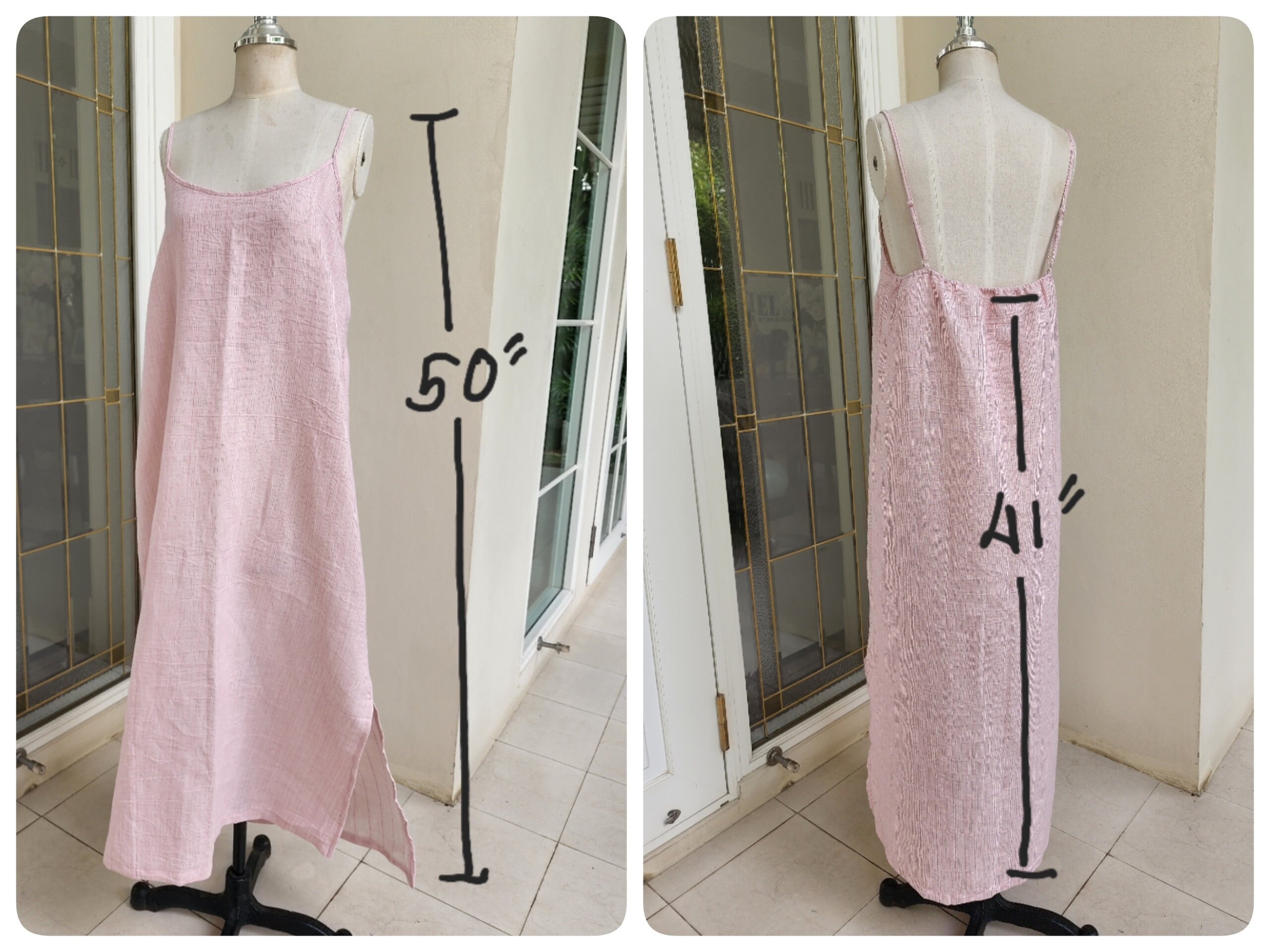 Long Double Cotton Gauze Slip Dress Cotton Slip Dress With Etsy