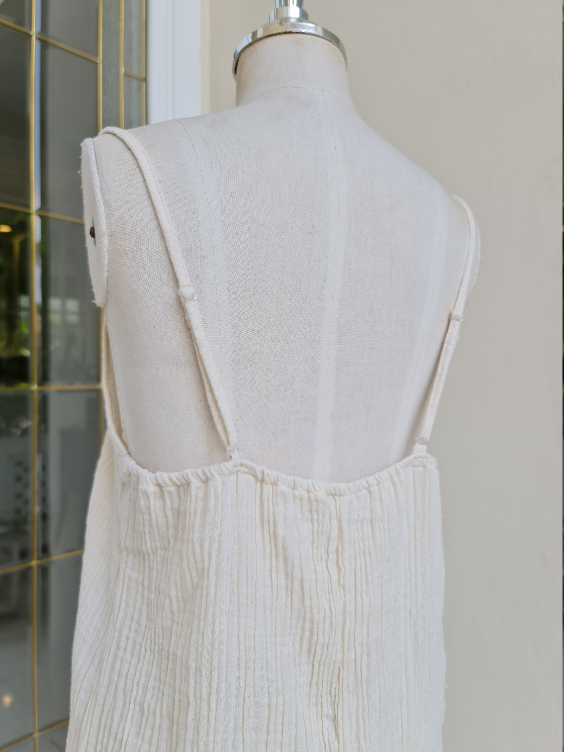 Double Cotton Gauze Slip Dress Cotton Slip Dress With Side Etsy