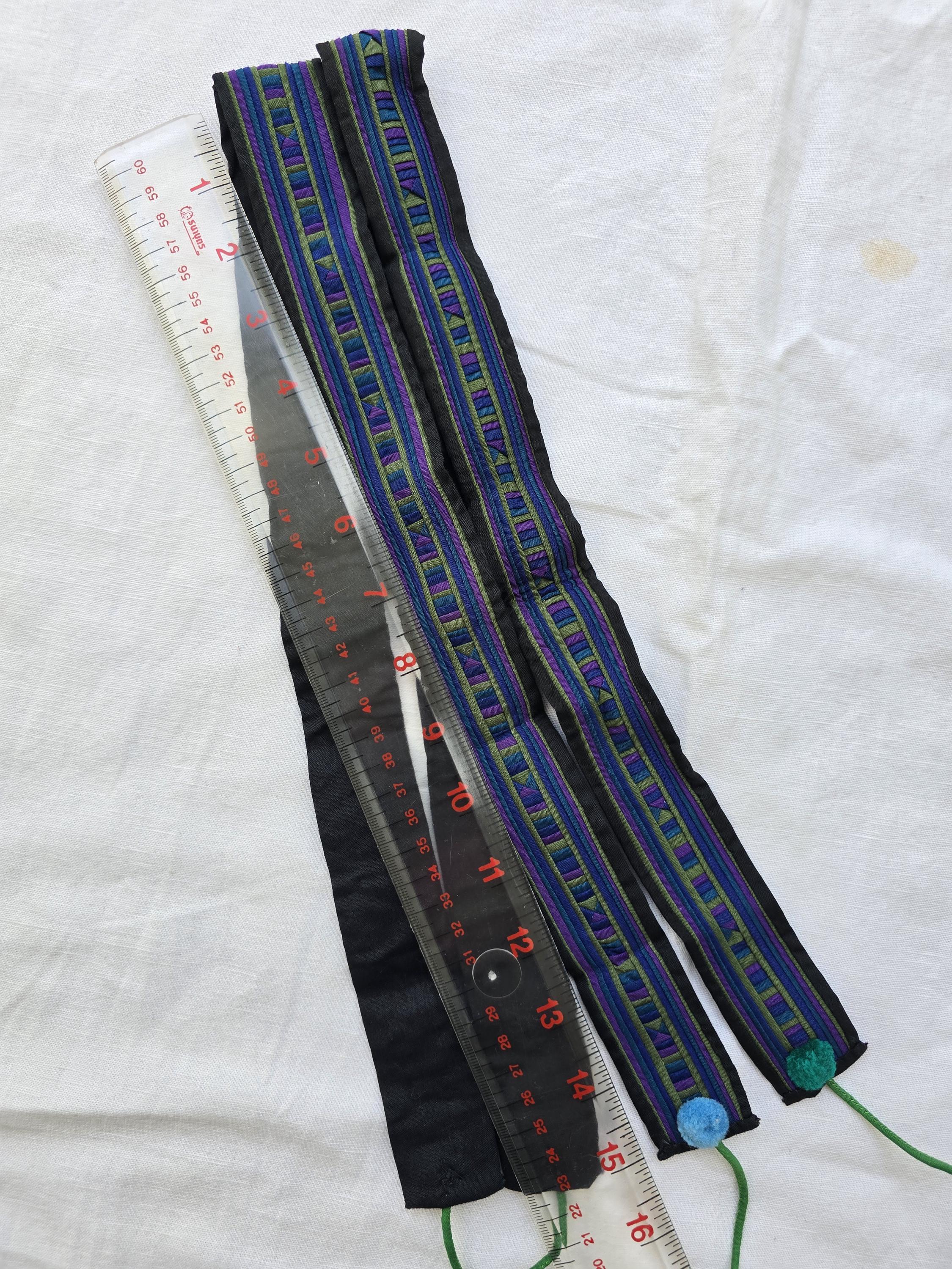 A Pair of Thai Lisu Tribe Embroidery Textile Belt - Etsy display picture 2