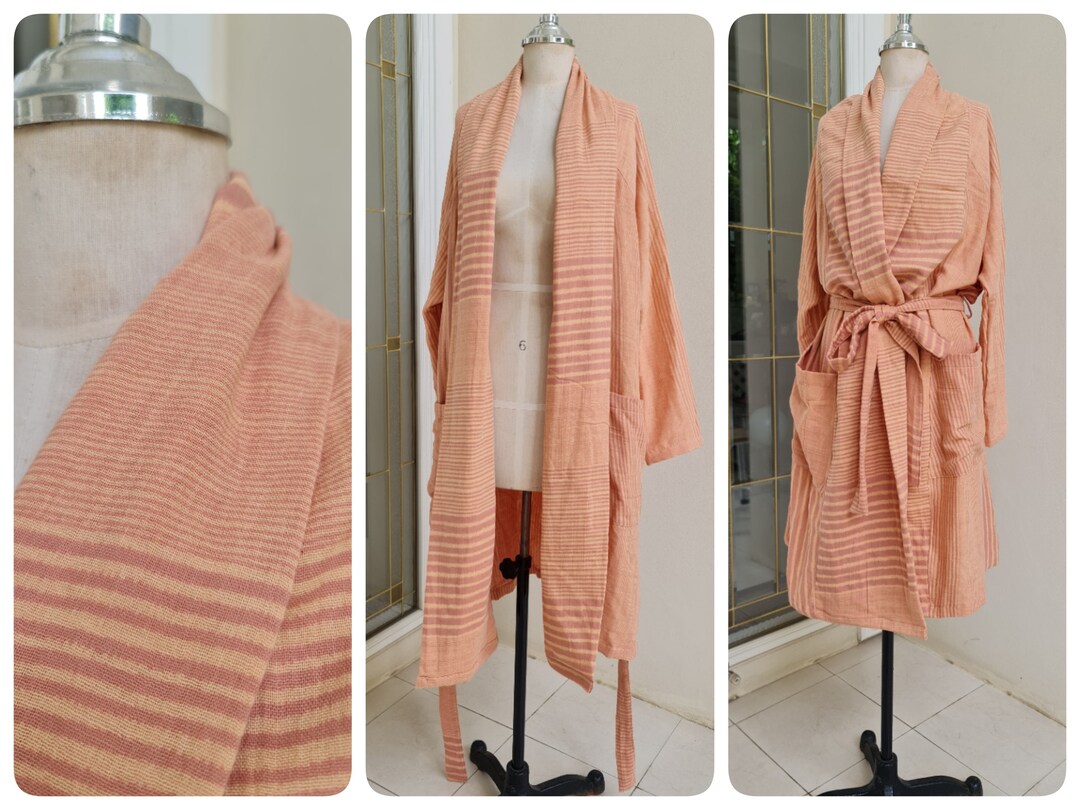 Double Gauze Cotton Kimono Robe, Bath Robe, Night Gown, Loungewear Robe