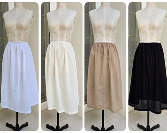 Midi length Slip Skirt, Cotton Half Slip Skirt, Petticoat, Underskirt