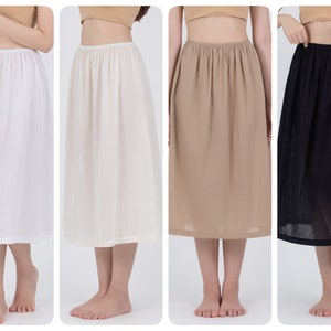 Midi length Slip Skirt, Cotton Half Slip Skirt, Petticoat, Underskirt image 1