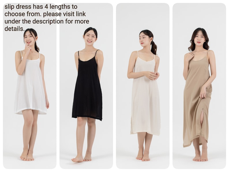 Long Cotton Slip Dress, Maxi Slip dress with Side Split, Long Night Gown in Light Cotton, Petticoat image 10