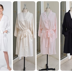Light Cotton Kimono Robe, Bath Robe, Night Gown, Loungewear Robe