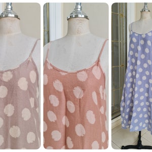 Double Cotton Gauze Slip Dress, Cotton Slip Dress with Side Split, Night Gown in Light Cotton, Summer Dress
