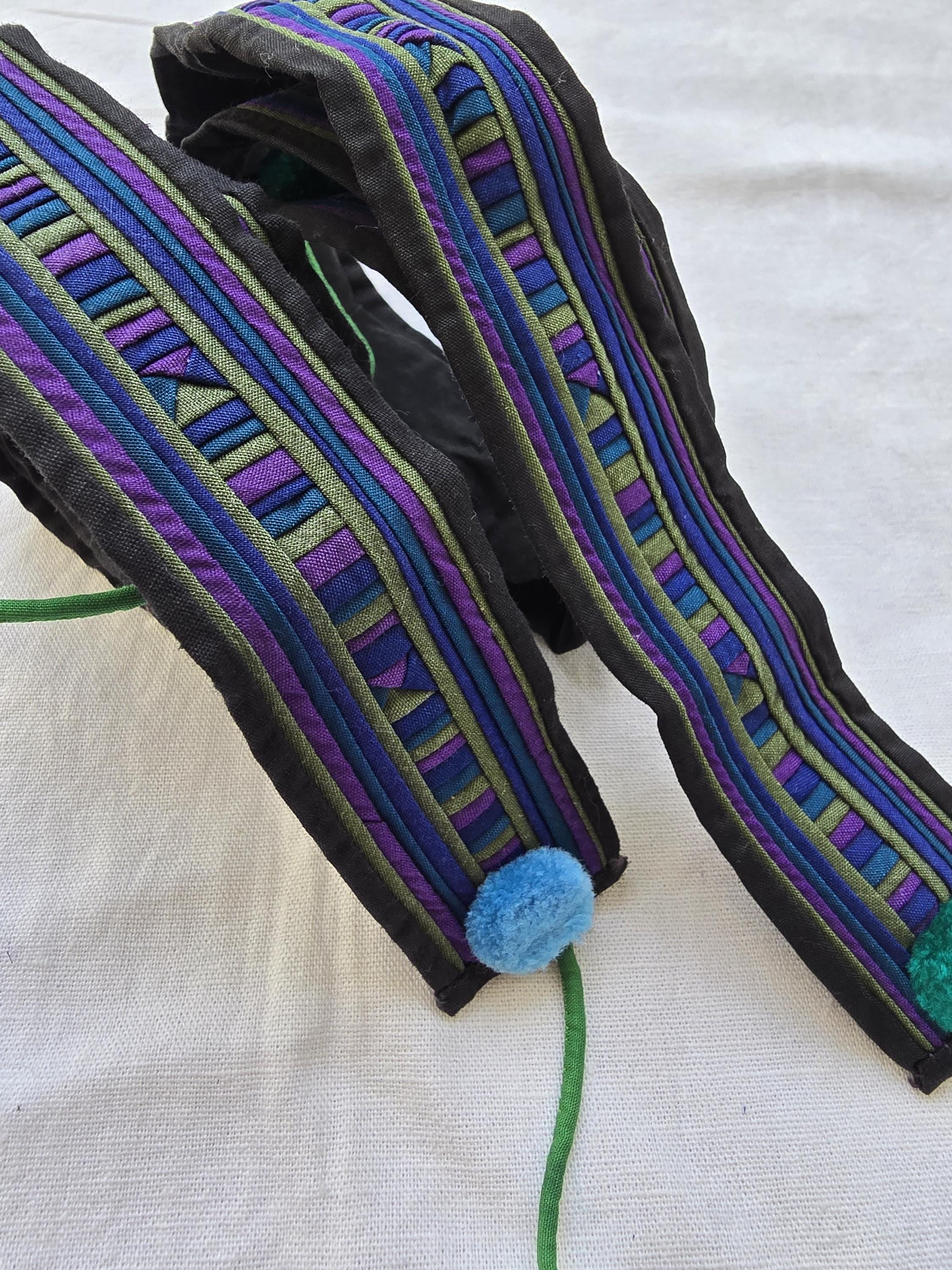 *Vintage*Handmade* Thai Lisu quilted Belt A Pair of Thai Lisu Tribe Embroidery Textile Belt - Etsy main image 3