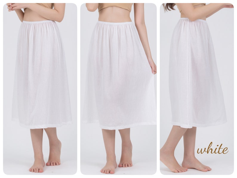 Midi length Slip Skirt, Cotton Half Slip Skirt, Petticoat, Underskirt image 2