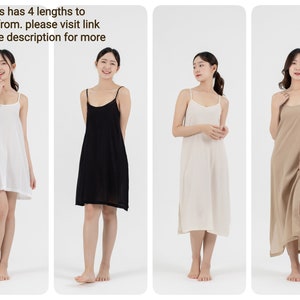 Midi Cotton Slip Dress, Midi Slip dress with Side Split, Midi Night Gown in Light Cotton, Camisole Dress, Petticoat image 10