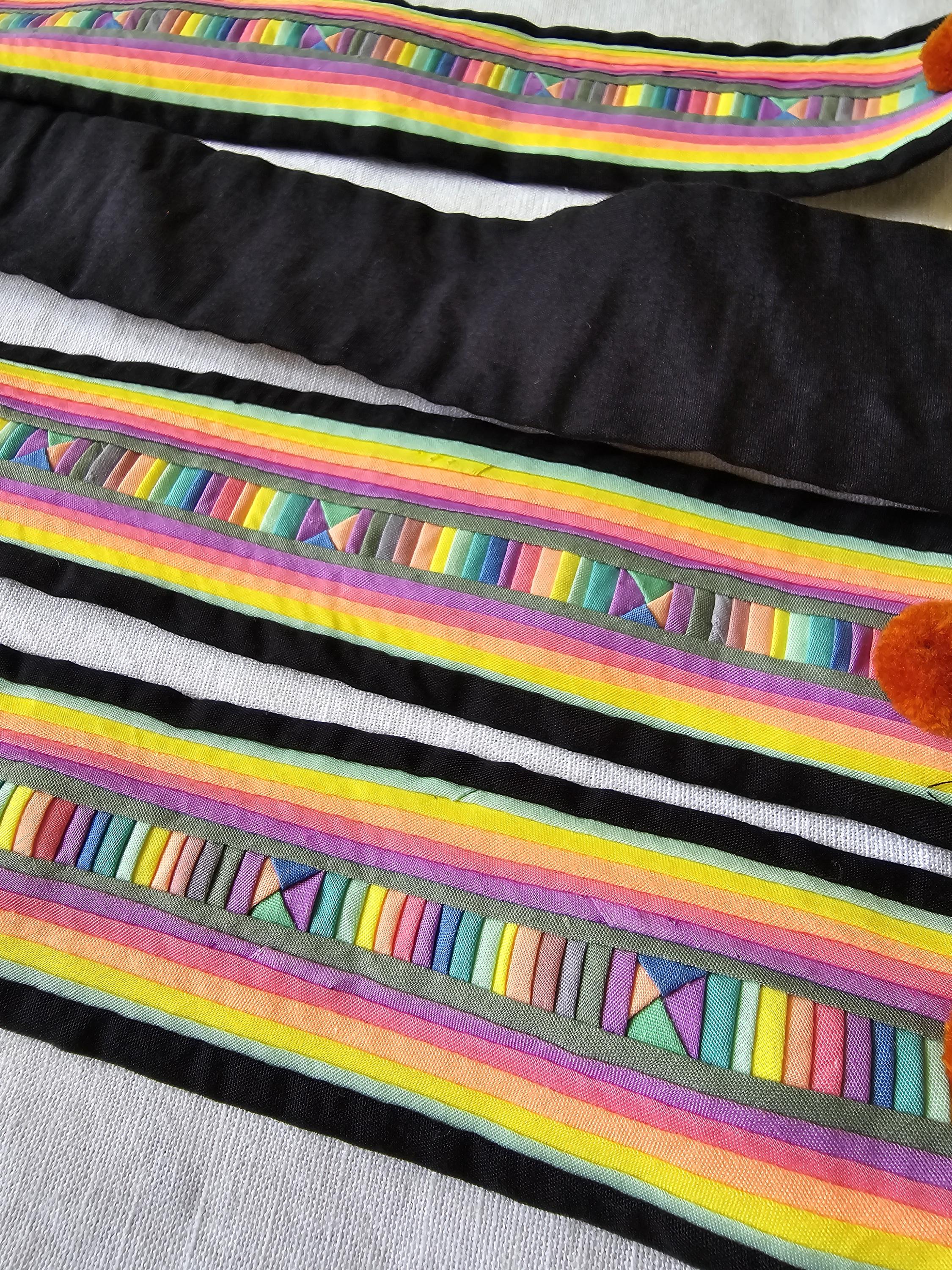 *Vintage*Handmade* Thai Lisu quilted Belt Thai Lisu Tribe Embroidery Textile Belt - Etsy New Zealand main image 2
