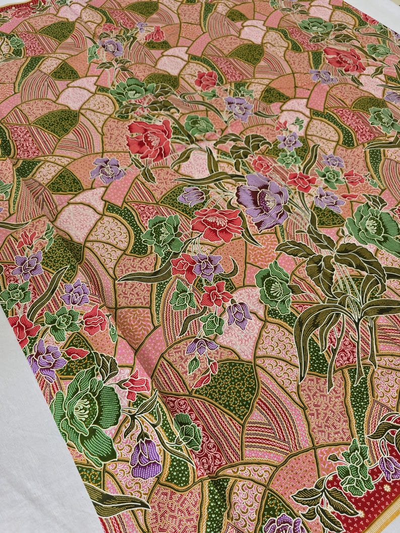 Ratna Dewi Cotton Sarong Fabric, Indonesian Batik Printed Style Sarong