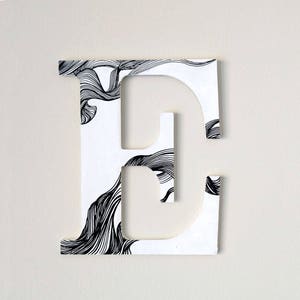 Wood Letters - 9.5&quot; - hand drawn design - hand painted - wall decor