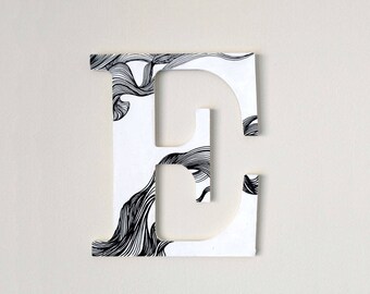 Wood Letters - 9.5" - hand drawn design - hand painted - wall decor