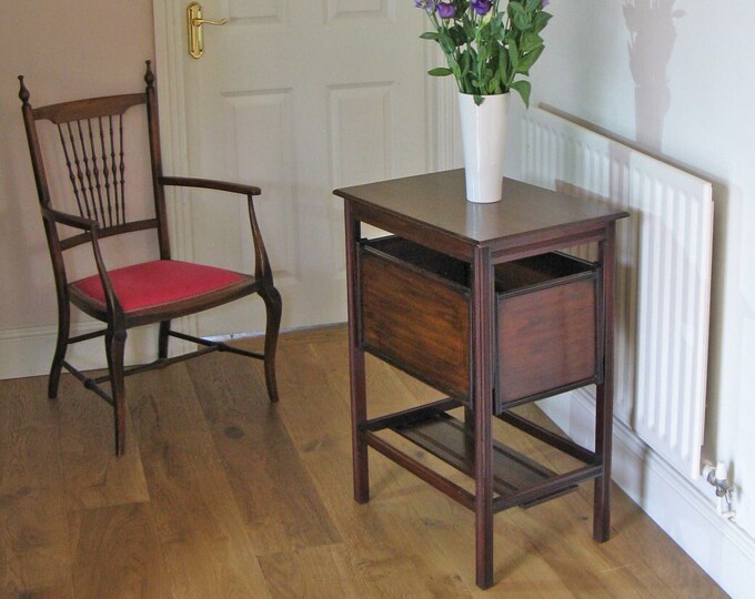 Edwardian Walnut Campaign Style Tea Table with Folding Sides