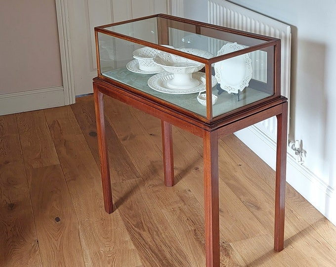 Edwardian & later Glazed Mahogany Display Case on Stand