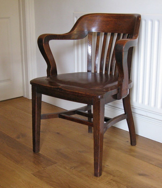 1930s Art Deco Oak Captain S Chair Or Desk Chair With Etsy