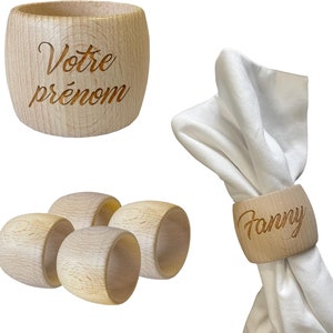 Rond de serviette de table personnalisé LOT DE 4 - Rond de serviette personnalisé avec les prénoms de toute votre famille !