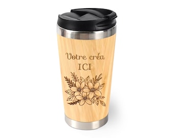 Personalized insulated mug - Thermos cup to personalize yourself with message, logo or first name [Customizable insulated cup]