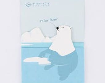 Polar Bear Catching Fish Sticky Notes / Post-its / Sticky Memo 30 sheets
