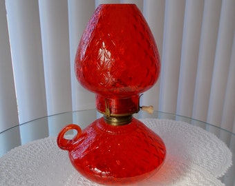 orange glass lamp base