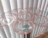 Vintage Pyrex Pink Gooseberry 6 quot Plates, Set of Six