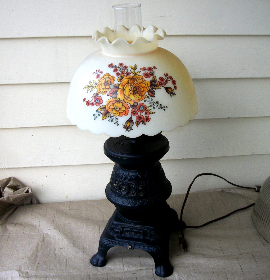 Vintage Table Lamp Pot Belly Stove Etsy