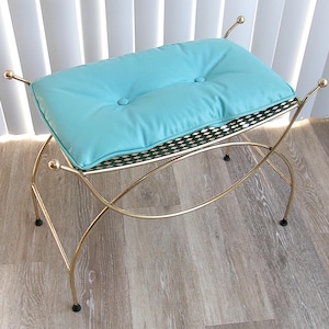 Vintage Wire Vanity Chair, Stool, Bench With Cushion