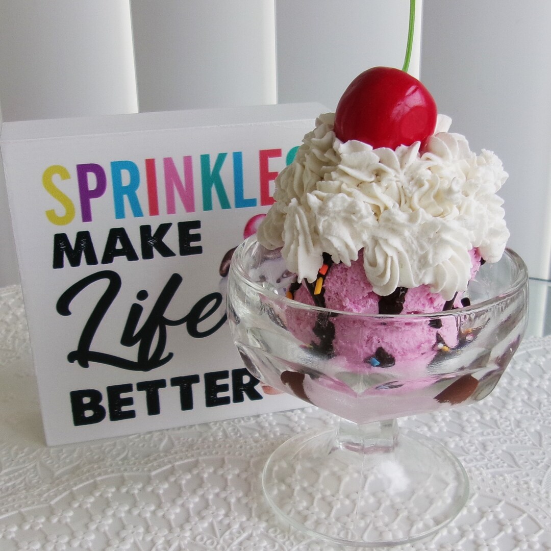 Faux Ice Cream Sundae Prop, Décor, Strawberry - Etsy