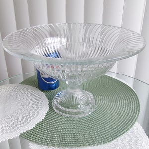 Vintage Crystal Pedestal Bowl Compote Serving Dish