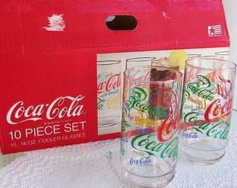 Vintage Coca-cola "always Cool" 16 Ounce Tumbler (set of 4) - Etsy