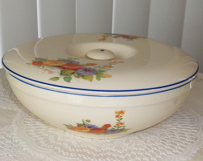 Vintage Universal Cambridge Pottery Bowl With Lid Etsy