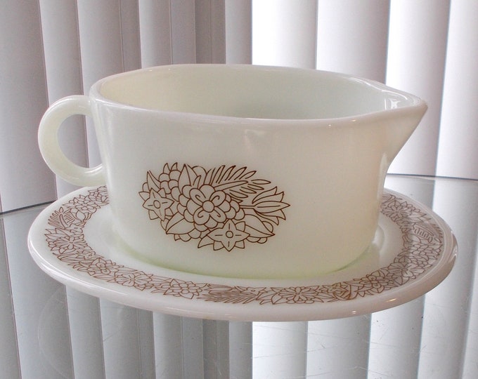 Vintage Pyrex Gravy Boat With Liner, Woodland Etsy